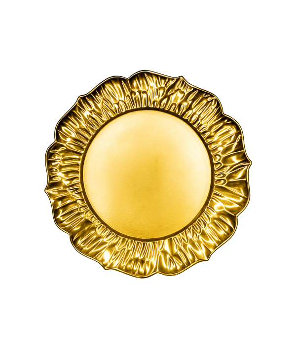 Dessous d'assiette rond pétale doré 33x33x2cm