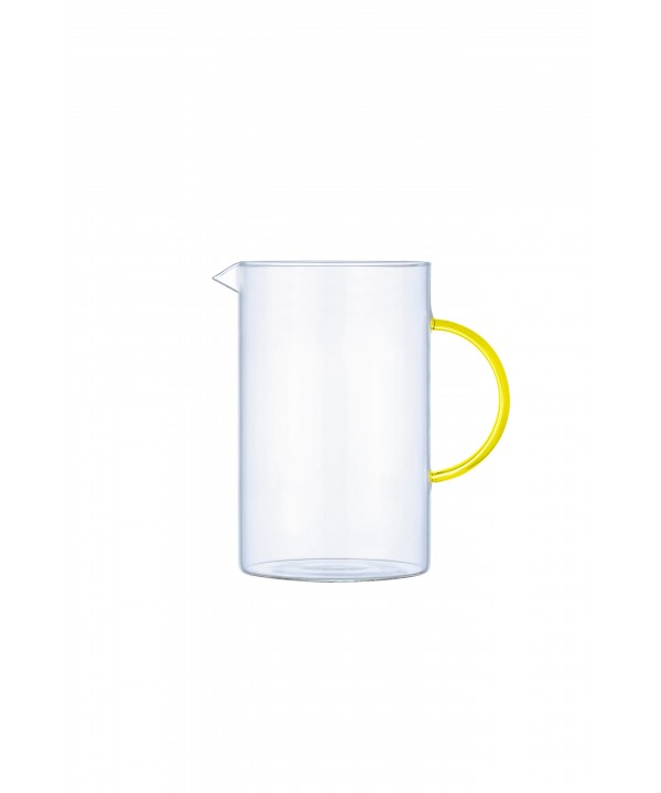 Pichet en verre avec anse jaune 1.5l
