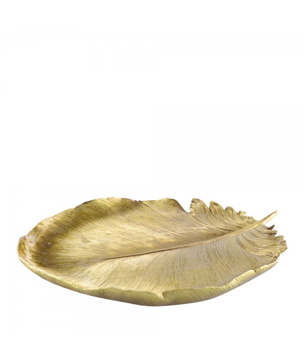 Coupe décorative feuille dorée 38x29.5x4cm