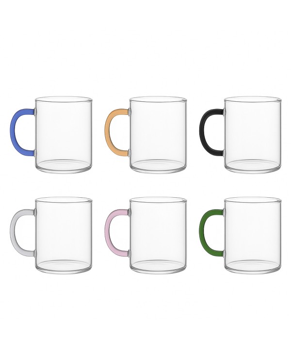Mugs anses couleur 420ml - lot de 6