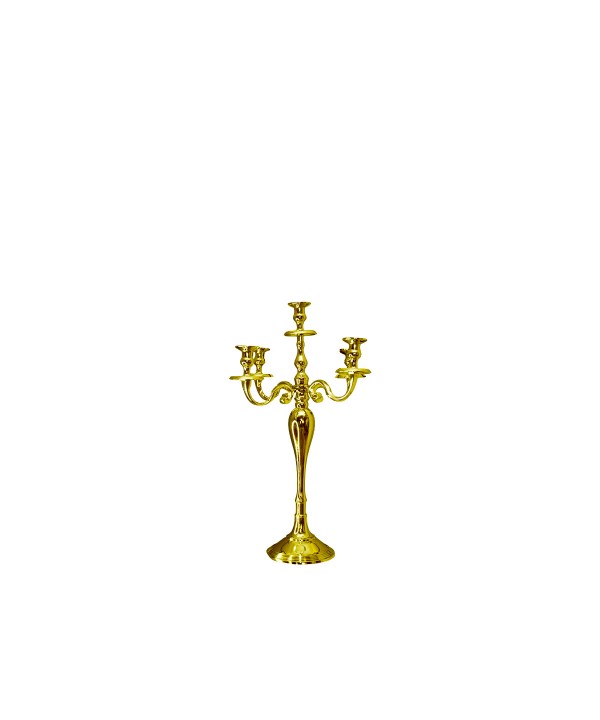 Bougeoir 5 feux doré 40cm