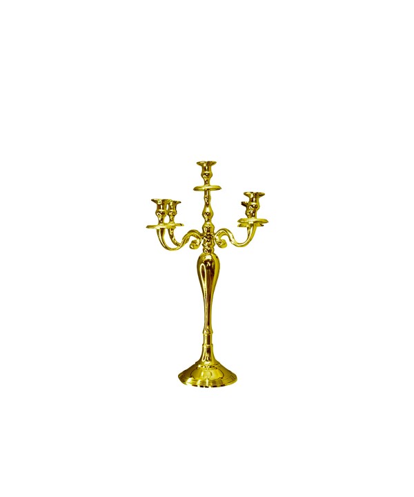 Bougeoir 5 feux doré 60cm