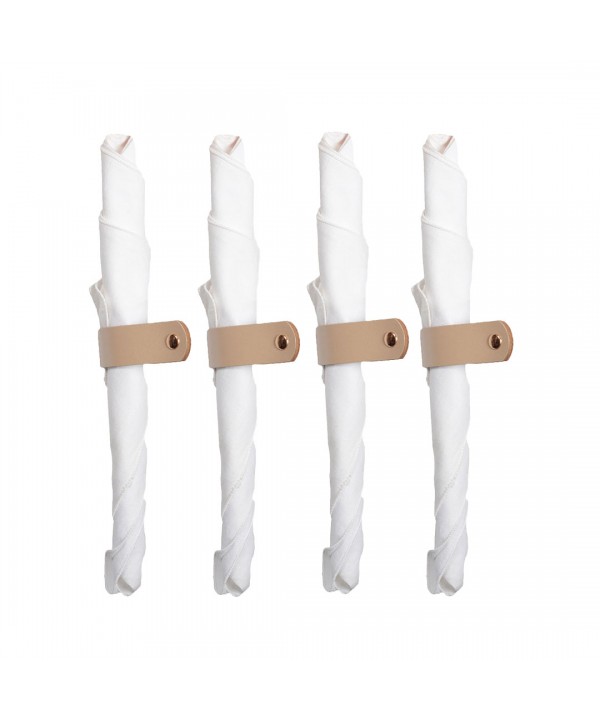 Lot de 4 ronds de serviette en simili cuir