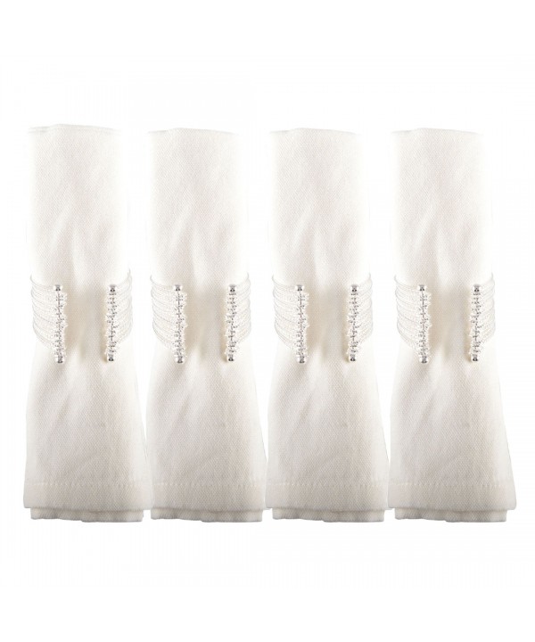 Lot de 4 ronds de serviettes manchettes argent