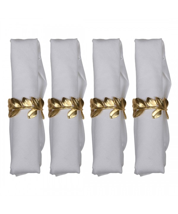 Lot de 4 ronds de serviettes feuilles