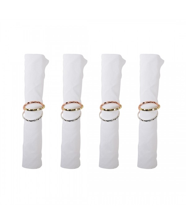 Lot de 4 ronds de serviettes 3 bandes