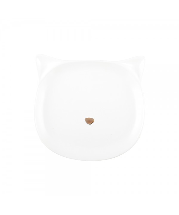 Assiette plate chat nez doré