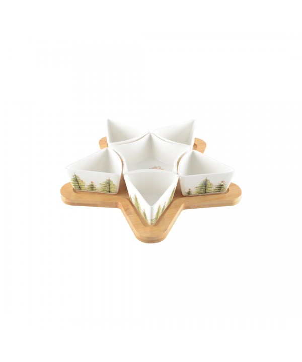 Set apéritif de 6 coupelles sapin