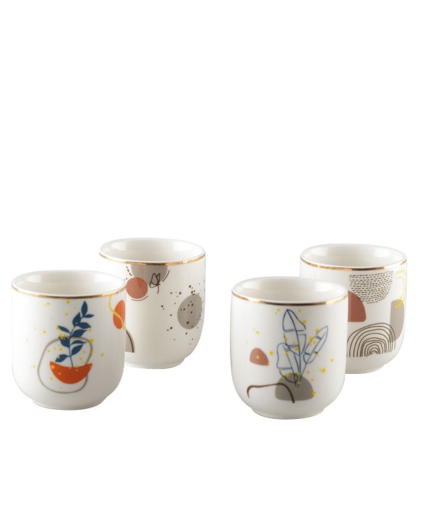 Tasses à café 90ml art déco - lot de 4