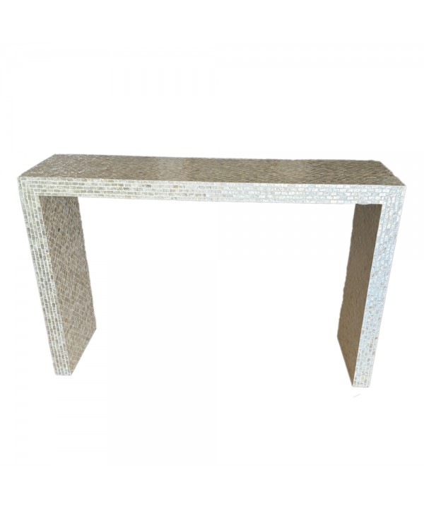 Console blanche nacrée 116x30x77cm