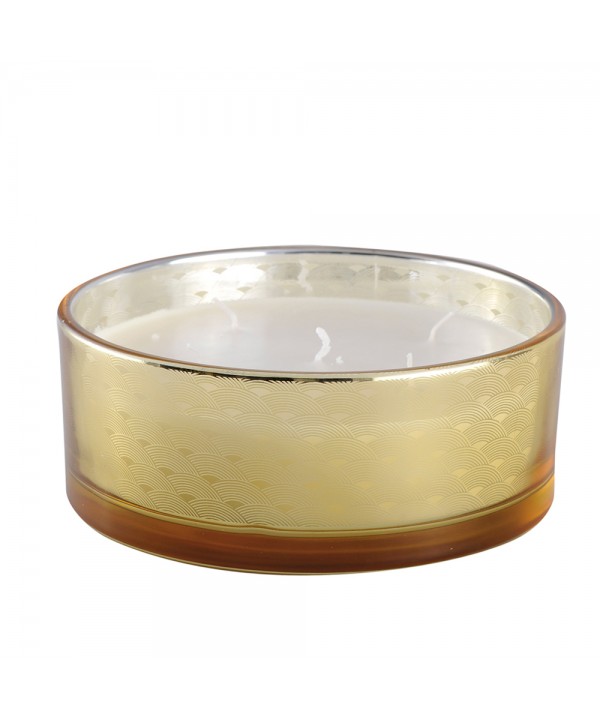 Bougie vanille pot en verre doré