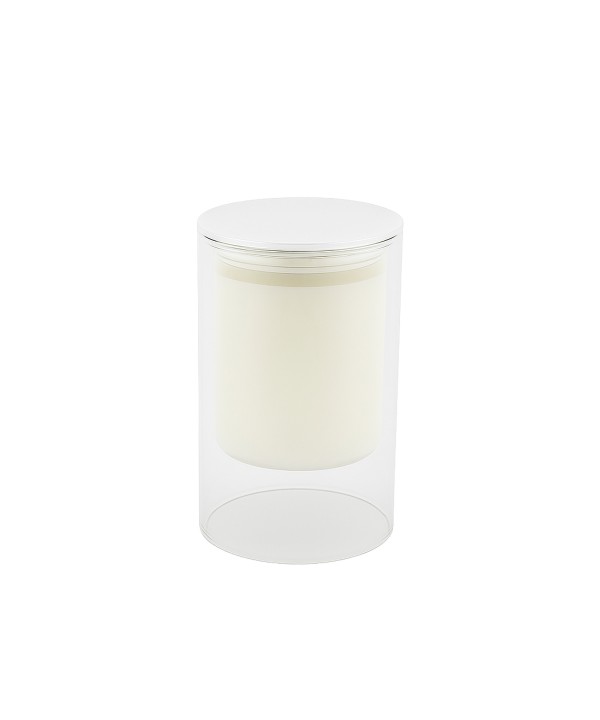 Bougie blanche parfum musc 7x11.3cm