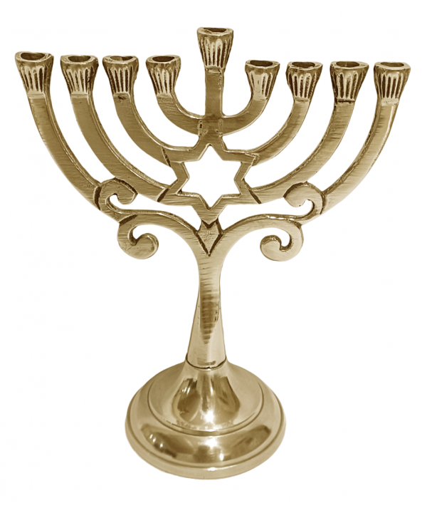 Menorah argent en aluminium h22cm