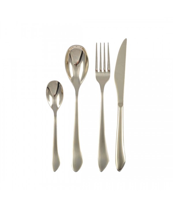 24 pieces cutlery set shiny light gold color