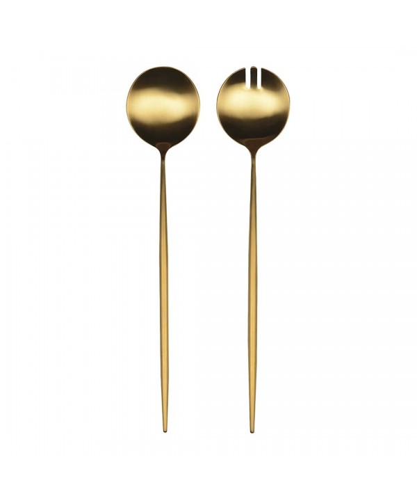 Salad servers matte gold