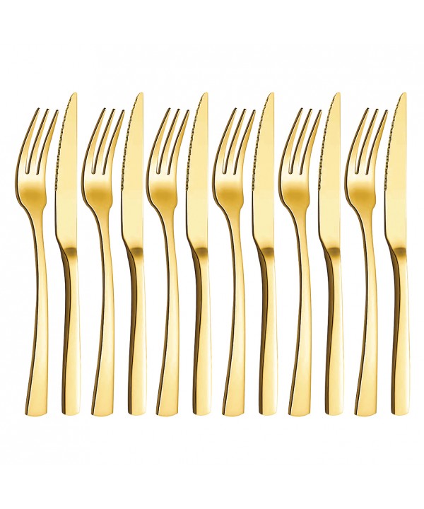 Set of 12 golden cutlery