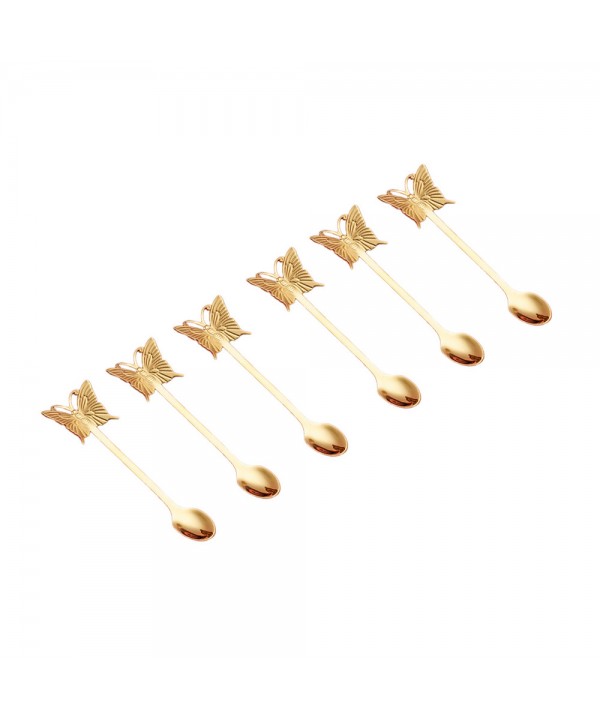 Golden butterfly dessert spoons - set of 6