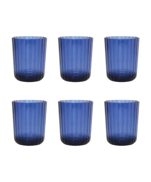 Blue acrylic water glasses - set of 6