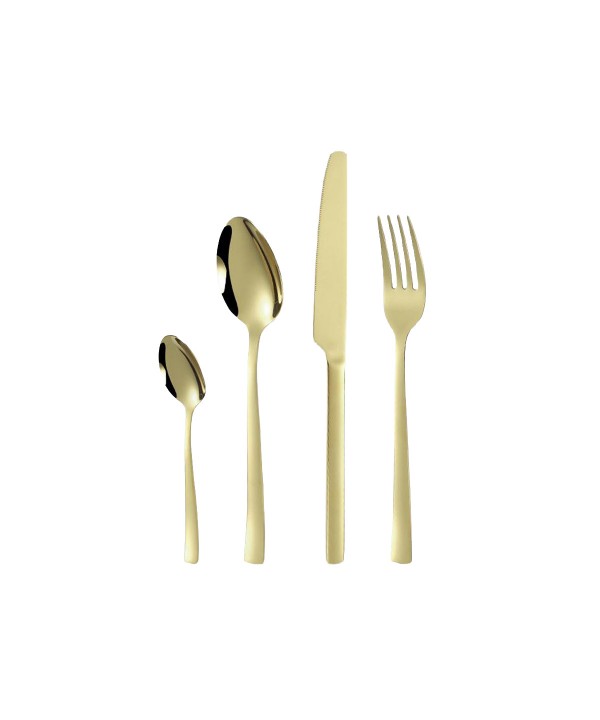 24-piece champagne matte cutlery set