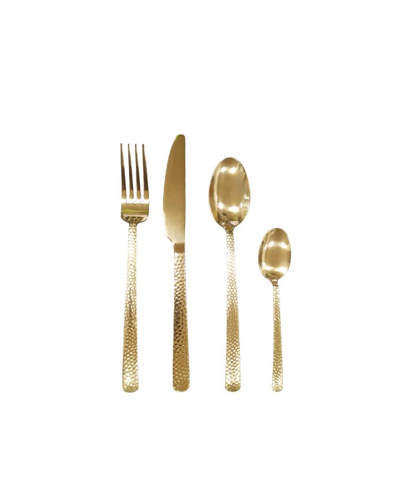 24-piece gold cutlery set