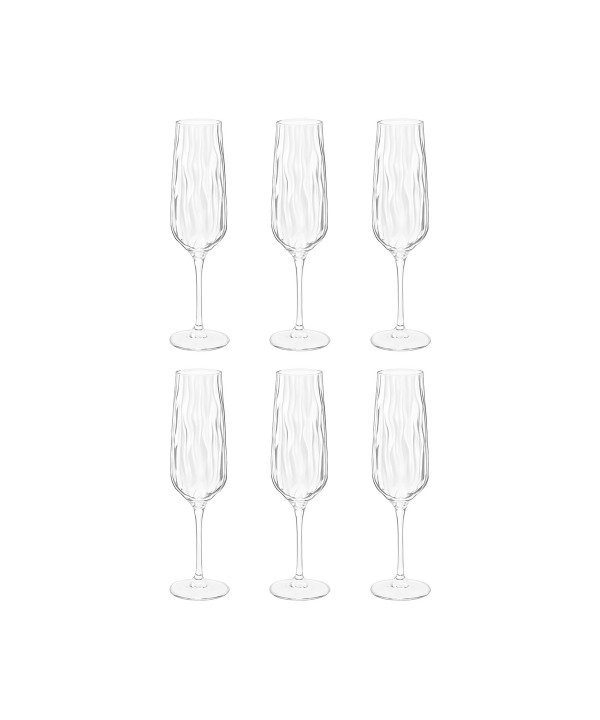 Wave champagne flutes - set of 6